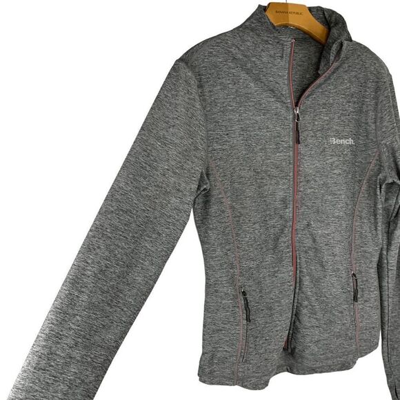 Bench Women's size Medium Gray Compression zipper front athletic jacket - Picture 5 of 7